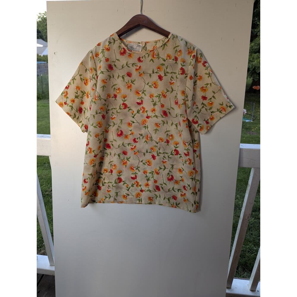 Kathie Lee top‎ pullover blouse Size 8 Floral Vintage 90's Y2k Comfy